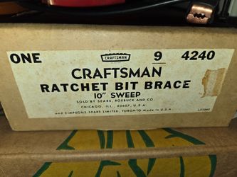 Vintage Craftsman ratchet bit brace 10" sweep