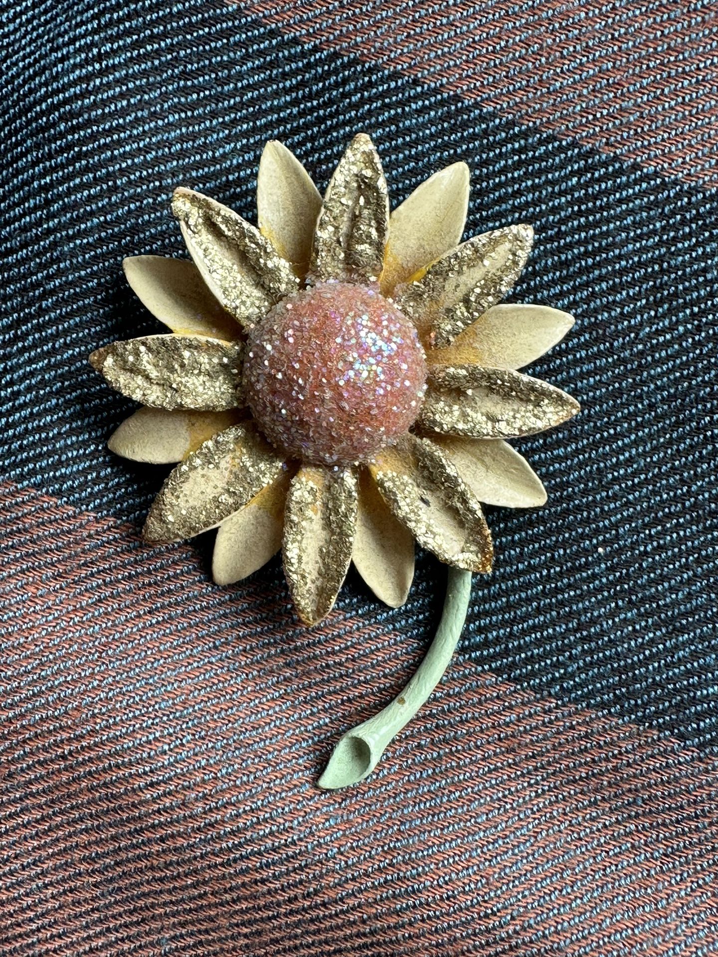 Vintage Enamel Flower Pin Brooch