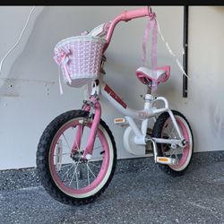 Royalbaby Jenny Kids Bike, Girls Bicycle 14 Inch Wheel for Ages 3-12 Years, Princess Bike with Basket, No Training Wheels