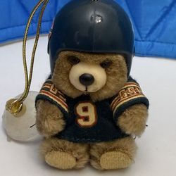 Vintage Chicago Bears Plush Ornament NFL Licensed Russ Berrie Bear Helmet