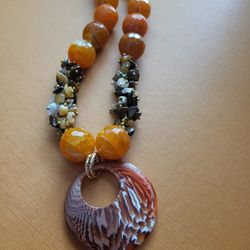 Nature large bead necklace