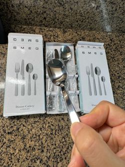 4 Pc SMEG Western Tableware SRK with Knife Spoon Fork Stainless Steel