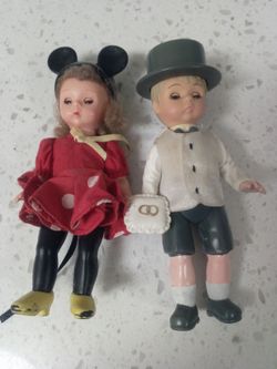 Vintage Minnie Mouse and Boy Toy Figures Set