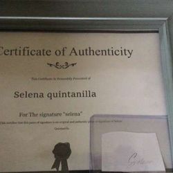 Selena Quintanilla REAL Autograph Signature Framed 