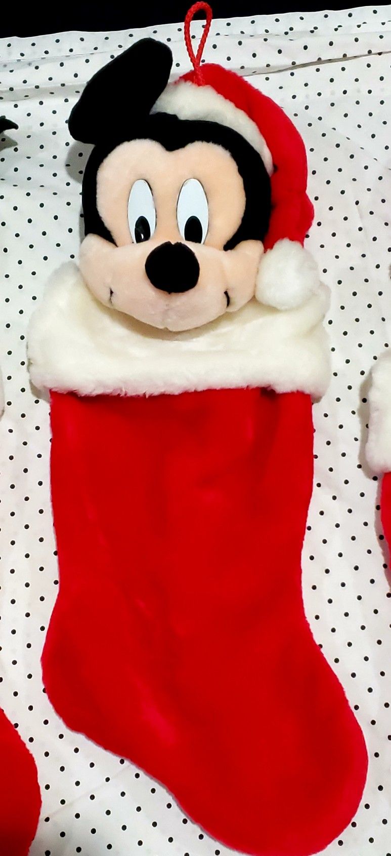Vintage 90s Disney Store Mickey Mouse Stocking 8x22