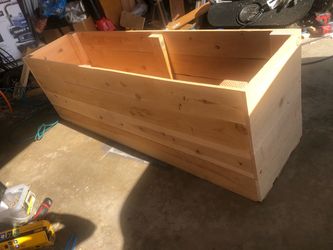 Custom privacy wall patio garden bed flower herb planter box wooden cedar redwood container vegetable urban