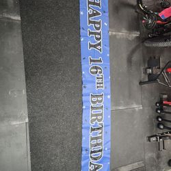 Happy 16th Birthday Banner 9.8x1.6 FT.