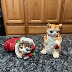 Fitz and Floyd Kitty Pair Of Salt and Pepper Shakers.  Brand New Never used 