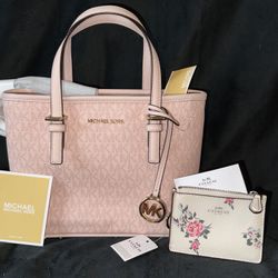 Pink Michael Kors Purse With Floral Coach Wallet