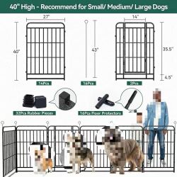 #C Fence Outdoor for Yard 16 Panels 40'' Rustproof Metal Dog Playpen $ 110