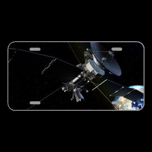 License Plate Novelty Car Front Satellite Moon Earth Planet Universe