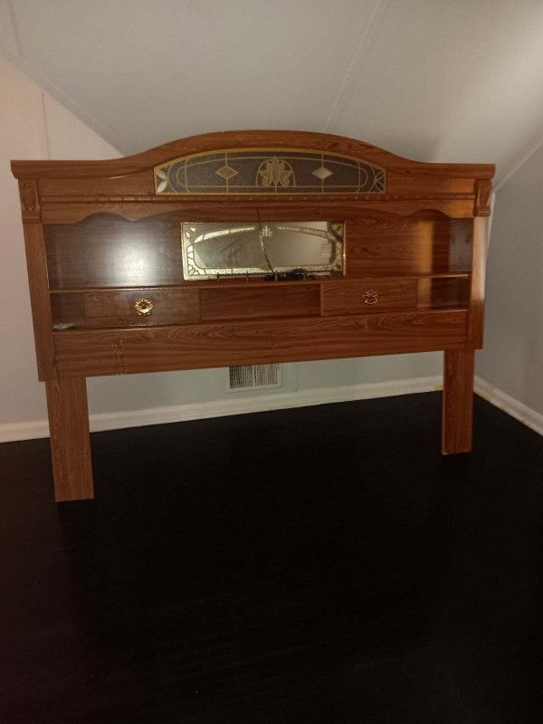 King Size Bed Frame With Dresser mirror $150