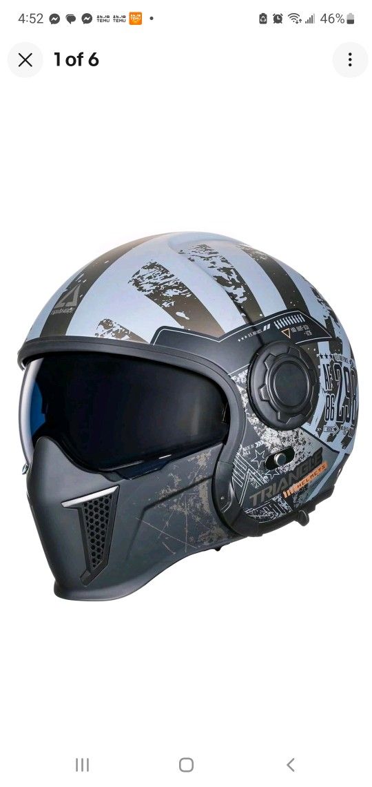 🏍️ Brand New TRIANGLE Full Face Motorcycle Helmet – Small, Camouflage