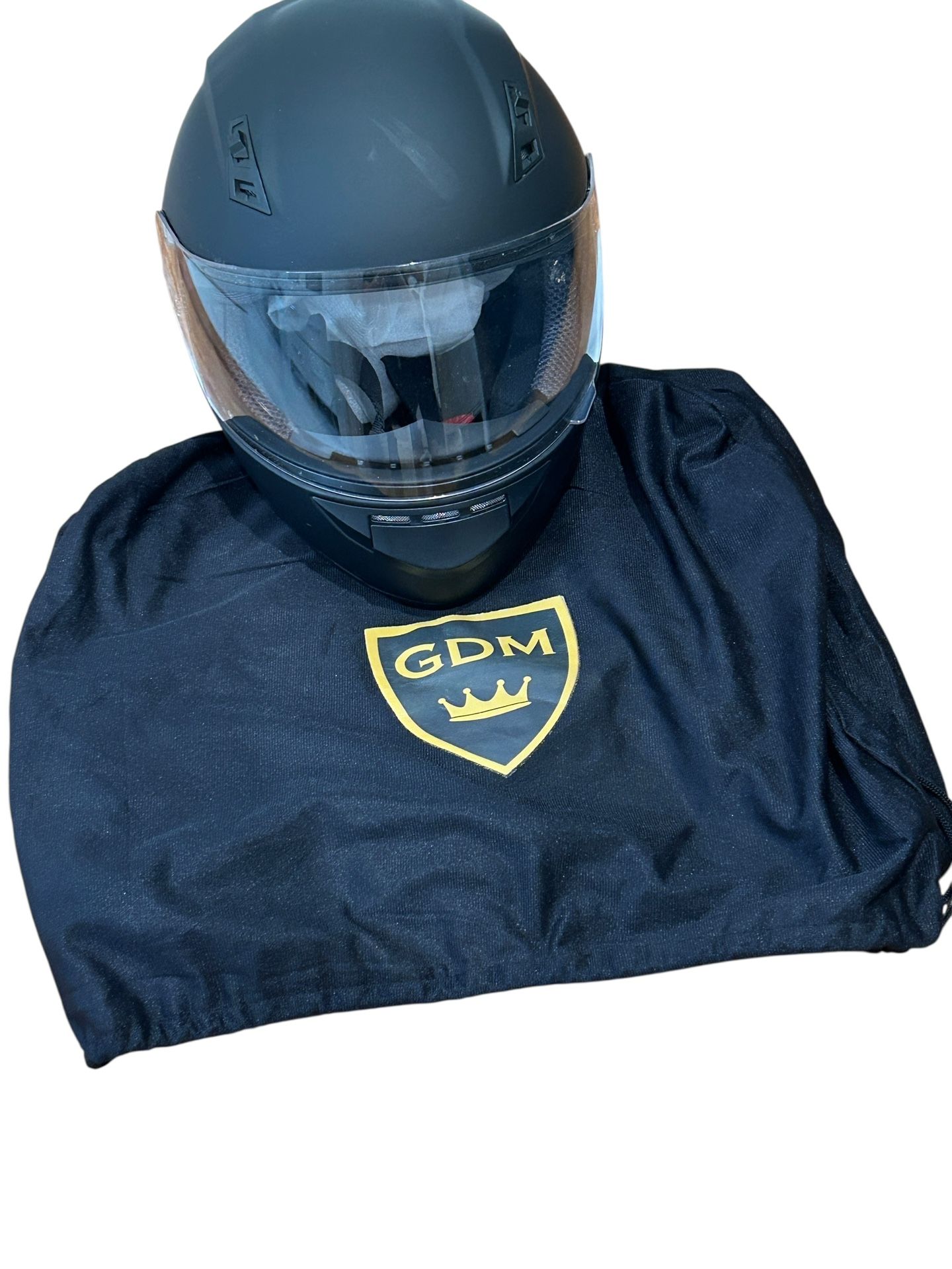 GDM DK-140 Full Face Motorcycle Helmet Matte Black Large