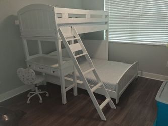 White Bunk Bed w/ Mattress