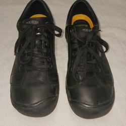 Keen Men's Austin Oxford Black Leather Shoes (Size 11.5)