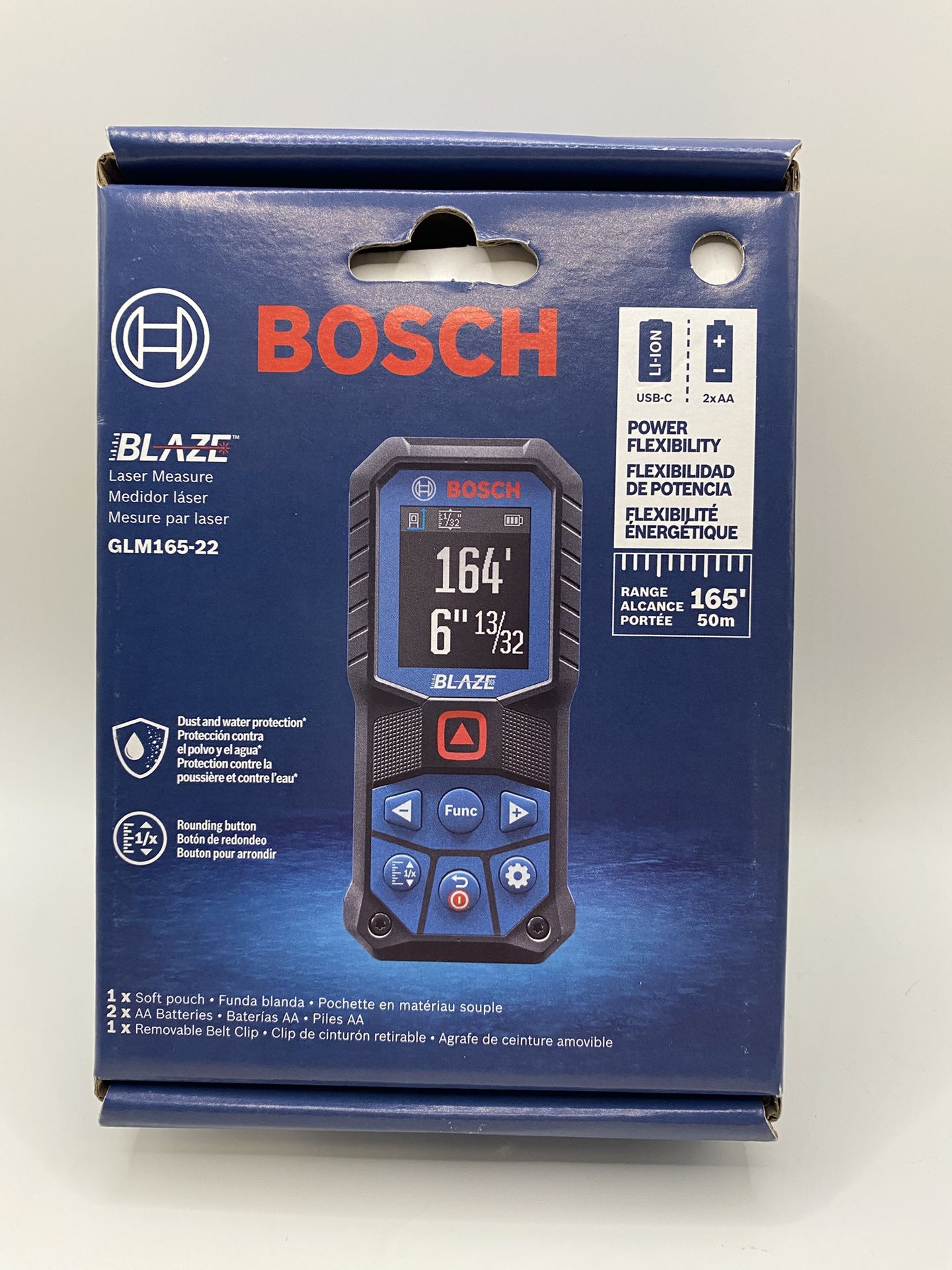 Bosch GLM165-22 BLAZE 165 ft. Laser Distance Tape Measuring Tool - New!
