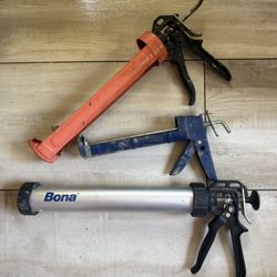 3 Silicone Sealant Caulking Guns Heavy Duty
