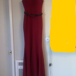 Mermaid Maxi Maroon Party Dress