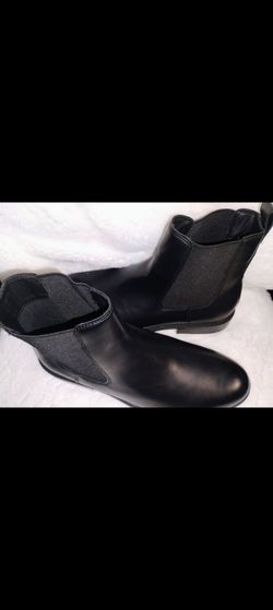 Black Leather Chelsea Ankle Boots