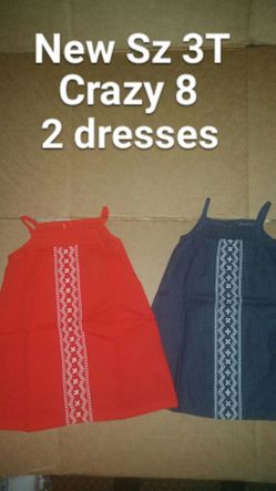 New Girls Sz 3T 2pc dress set by Crazy 8 nwt summer embroidered sundresses