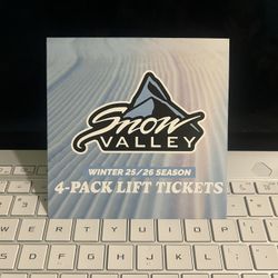Snow Valley 2025/26 Lift Tickets [ 3 Available ]