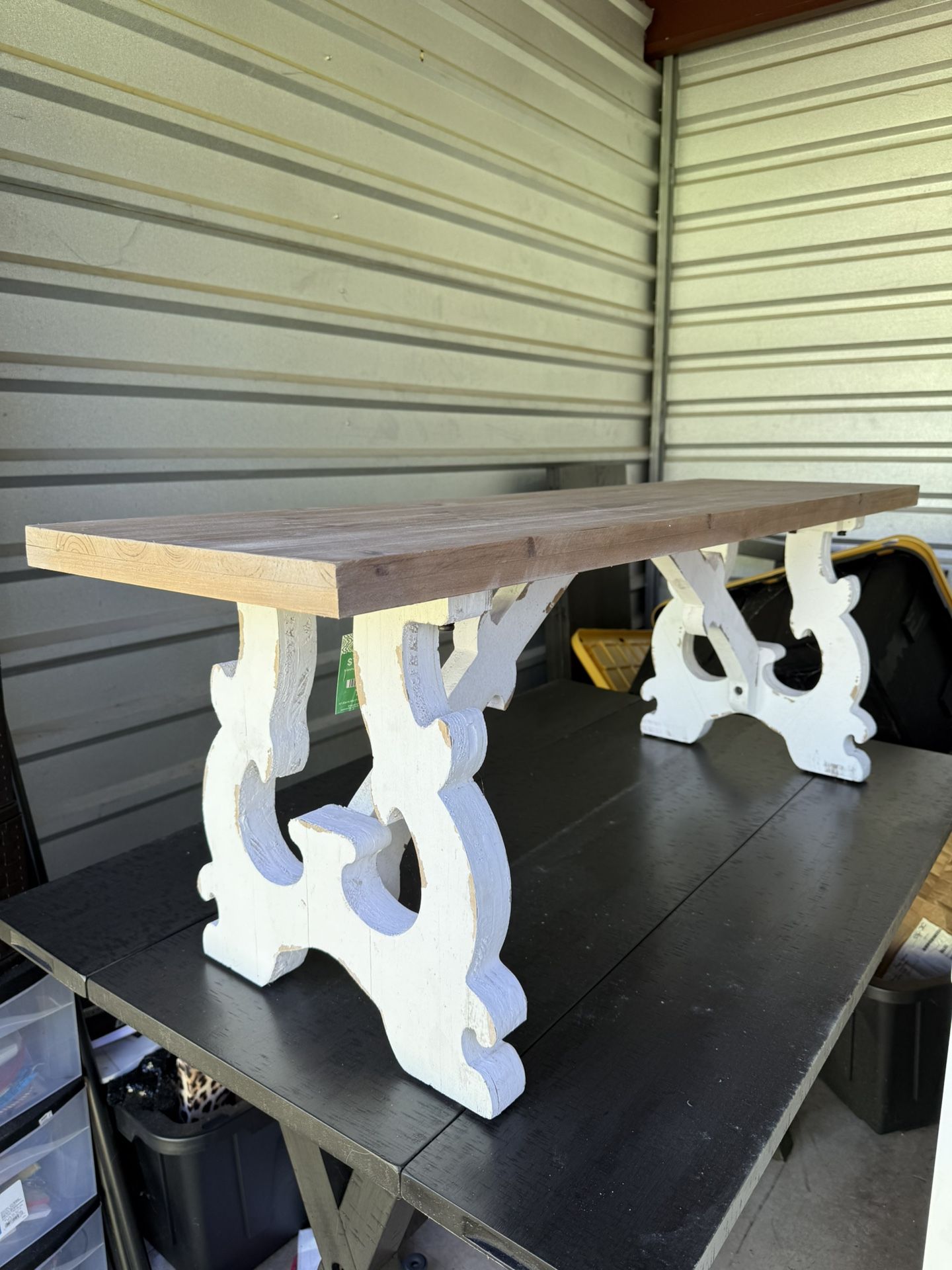 White Wood Table $75