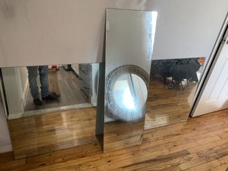 2Square 31”x31 “ 1 Rect 16 X47 Frameless Wall Mirror Tile