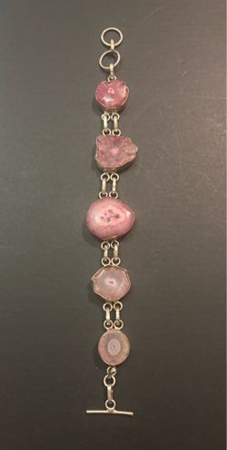 Beautiful Dyed Quartz Sterling Silver Bracelet