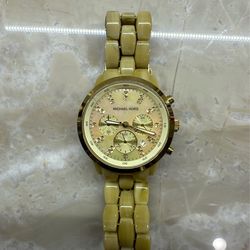 Michael Kors Ladies MK5217 Chronograph Gold Tone MOP Watch Acrylic
