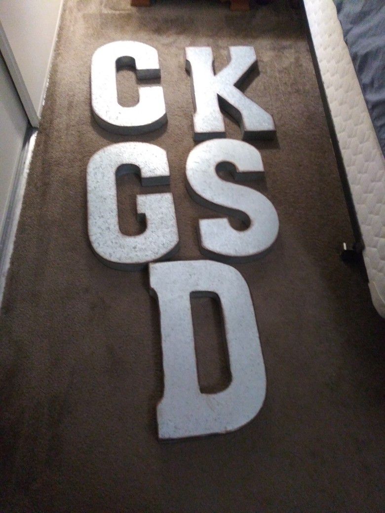 Metal Letters C, K,G,S,D  As Sold At Hobby Lobby