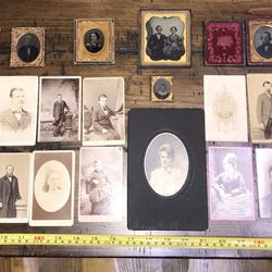Antique pictures (cabinet cards, tintypes, Ambrotypes, and daguerreotypes)