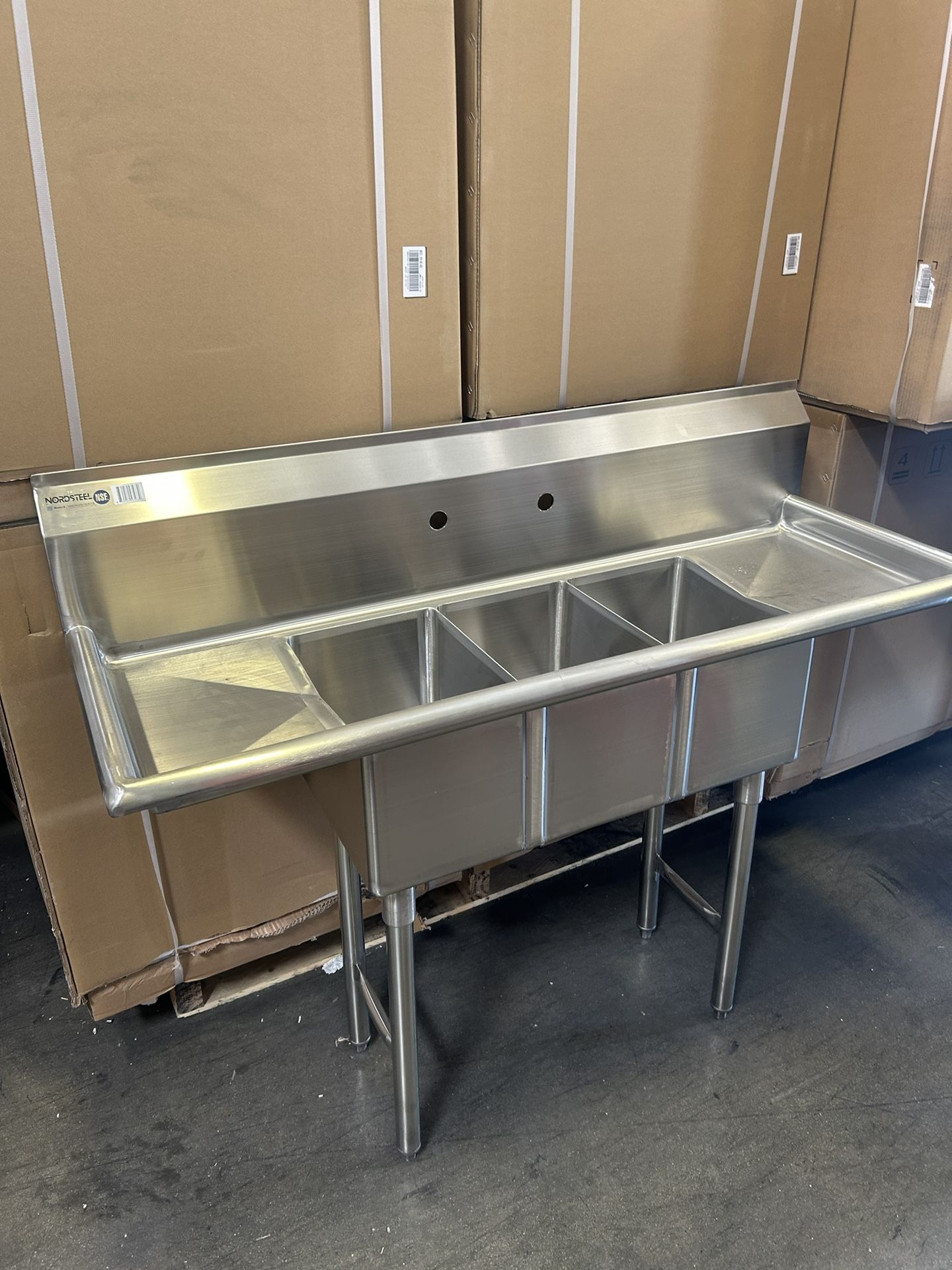 Brand New Restaurant Equipment NSF stainless Steel Sinks Tables Chest Freezers Display Freezers Shelves