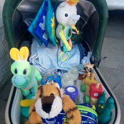 Baby Boy Shower Gift Basket 