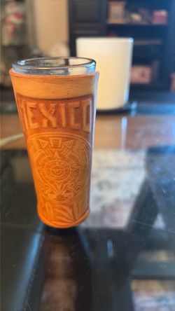 Mexico Leather-Wrapped Shot Glass Souvenir
