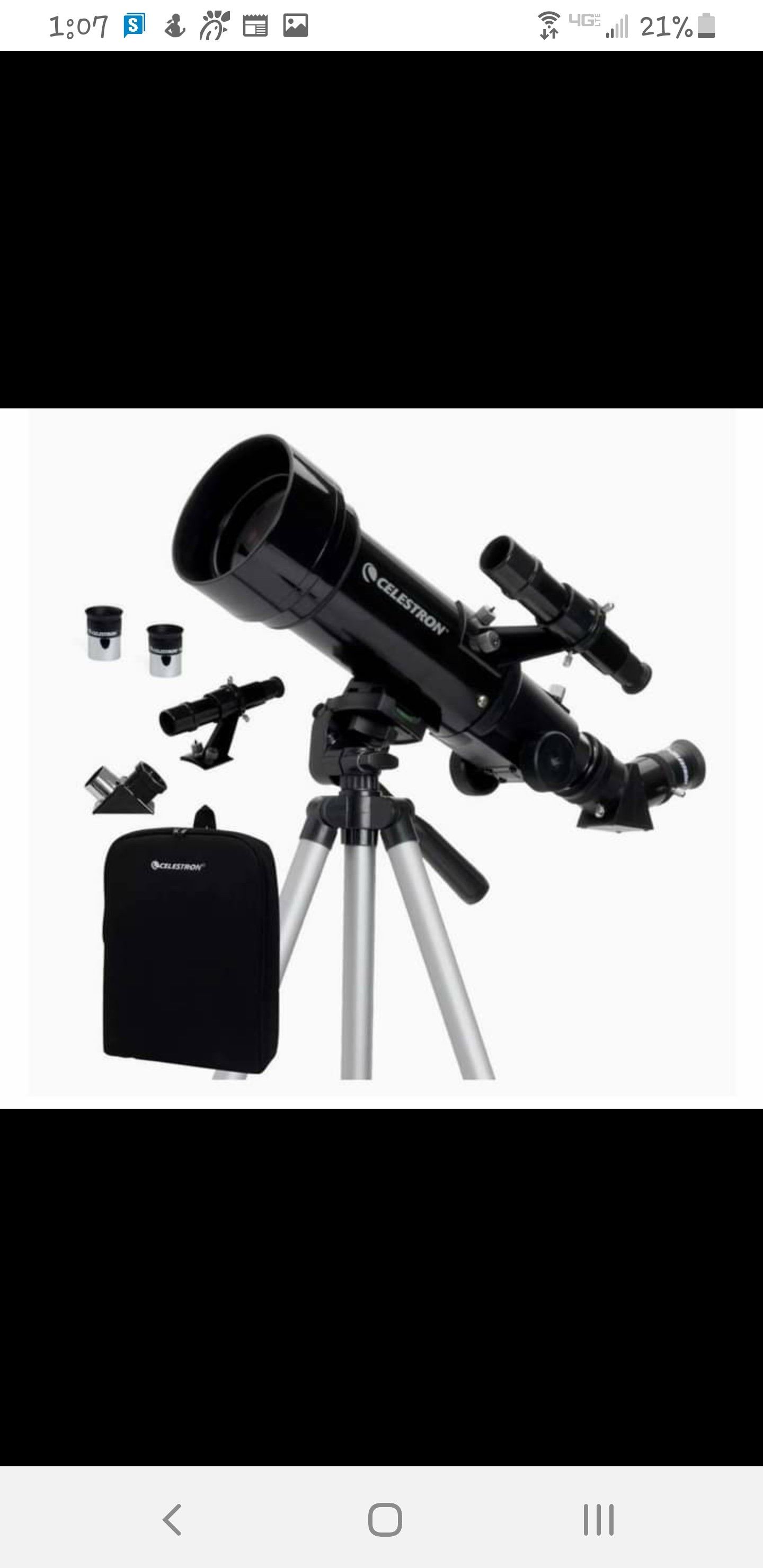 Celestron - 70mm Travel Scope - Portable Refractor Telescope - Fully-Coated Glass Optics - Ideal Telescope for Beginners -
