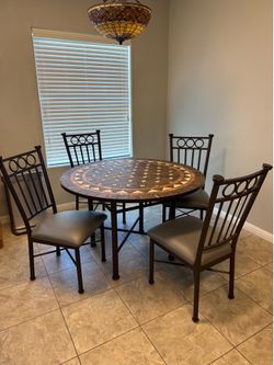 Real stone mosaic table set