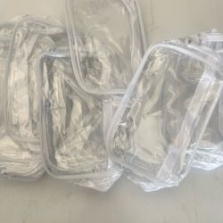 Clear Plastic Zippered Toiletry Carry Pouch TSA Approved Toiletry Bag Portable Cosmetic Makeup Bag for Vacation, Bathroom and Organizing