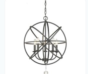 Industrial Orb Chandelier 5-Light Pendant