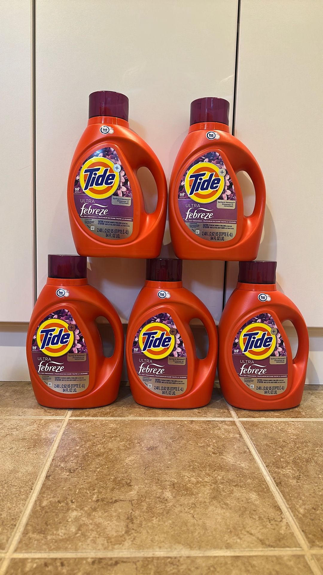 Tide detergent 84 oz: $10 each