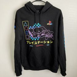 PlayStation Men's PS1 Console Sweatshirt Hoodie 1994 Japan Black large