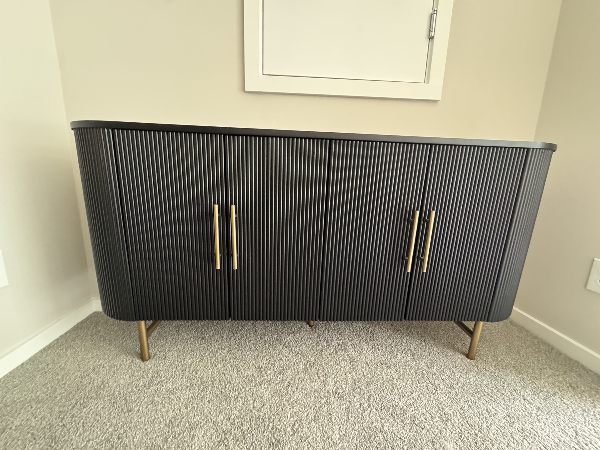 Modern Black Fluted Sideboard – Like New – $300 OBO – Pickup in Newcastle