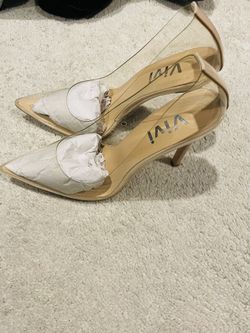 Clear Pointed Toe Heels (Size 9.5)