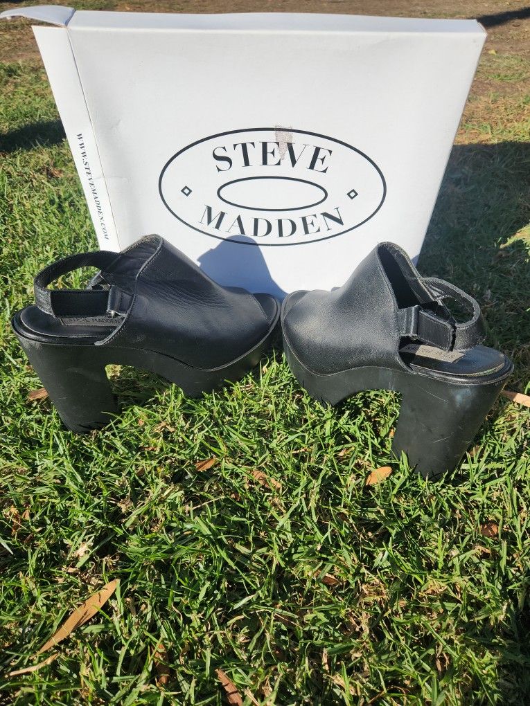 Steve Madden Black Platform, Women's 9 1/2