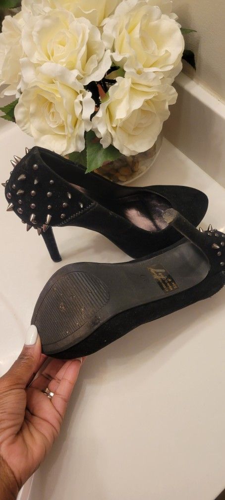 Black Spike Heels