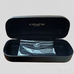 New COACH Authentic Black Hard Side Clamshell Eyeglasses I Sunglasses Case+Cloth. 