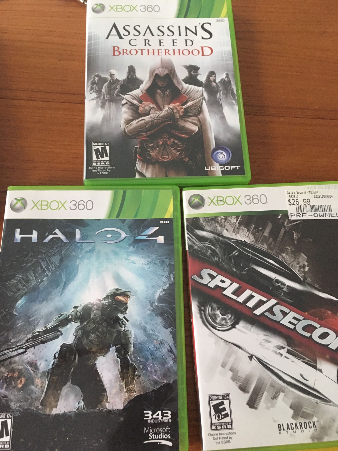 Xbox 360 games, used, $5 each