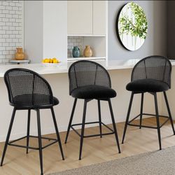Set of 3 Black Counter Height Bar Stools New In Box!  $150