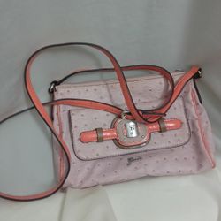 GUESS Faux Leather Embossed Ostrich Crossbody Purse