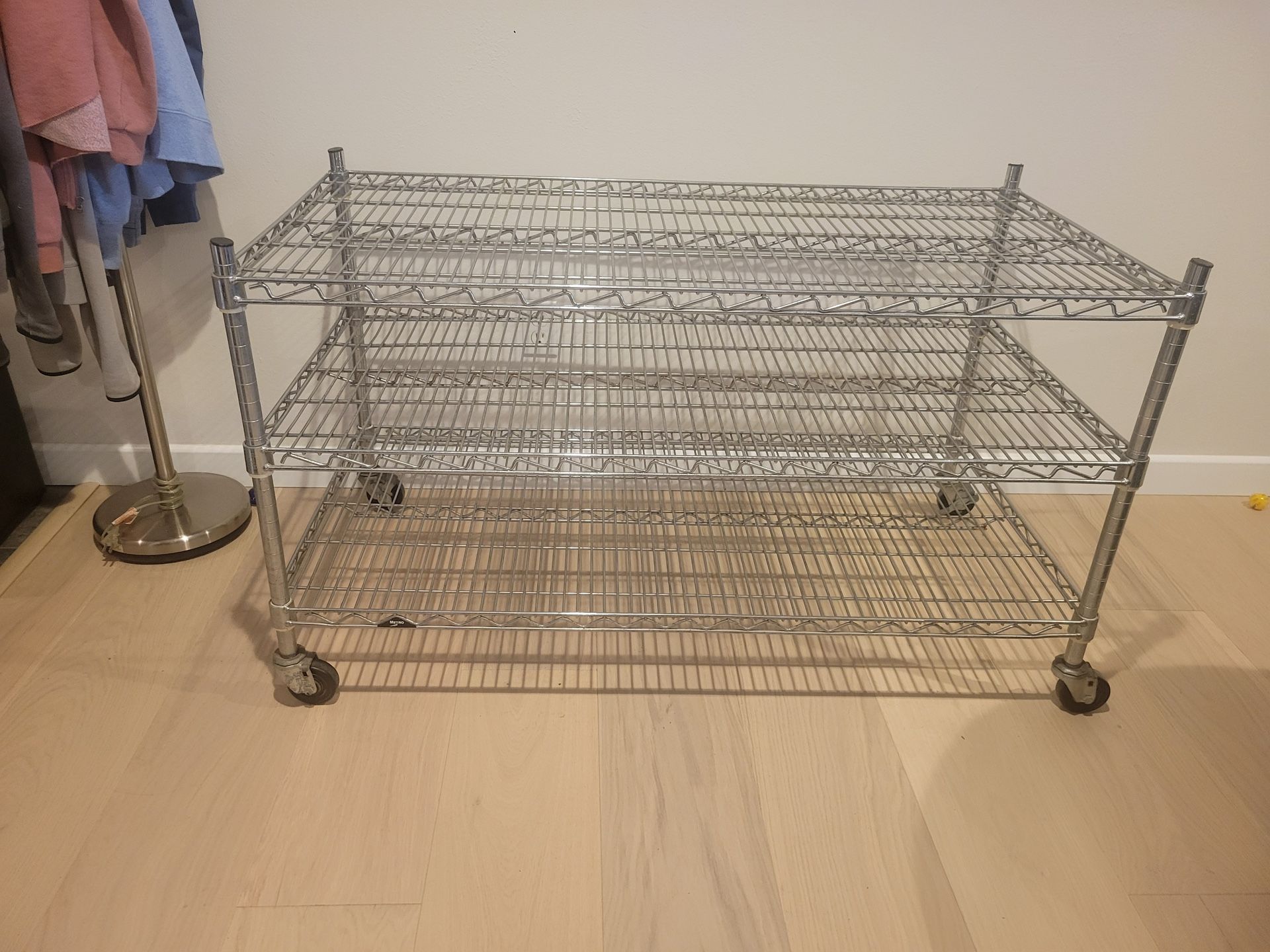 Metal Wire Shelves/ TV Stand On Casters